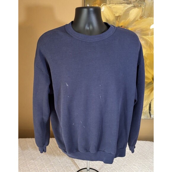 Vintage Jerzees USA Made Solid Blue Sweatshirt Men’s Size XL See Details - Picture 3 of 15